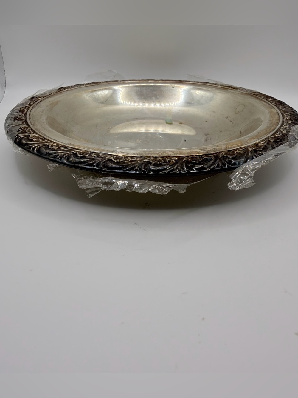 Vintage Silver-Tone Decorative Bowl/ Serving Trays - Picture 12 of 14